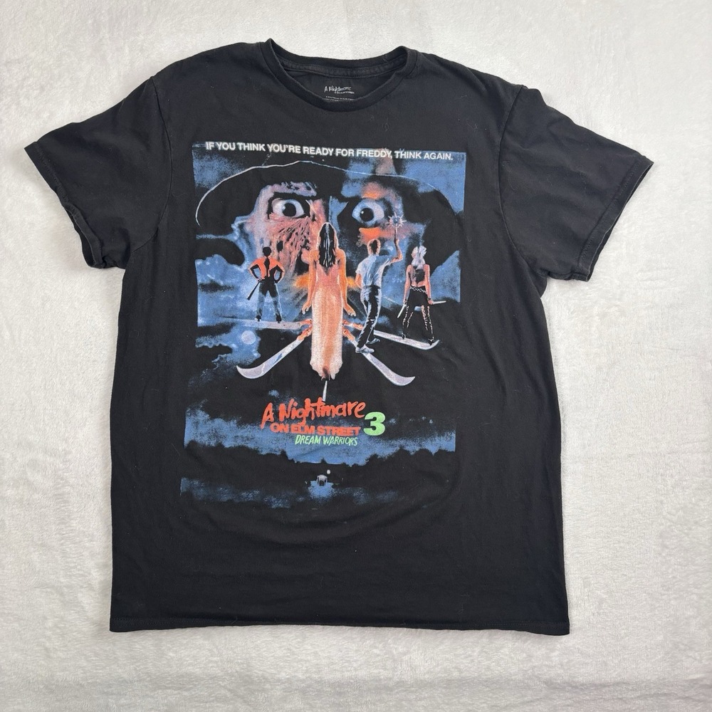 A NIghtmare on Elm Street 3 Black Graphic Short Sleeve Horror Shirt Men's‎ M
